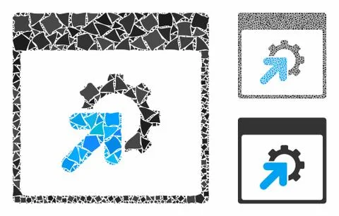Gear integration calendar page Composition Icon of Bumpy Parts Illustrazione stock