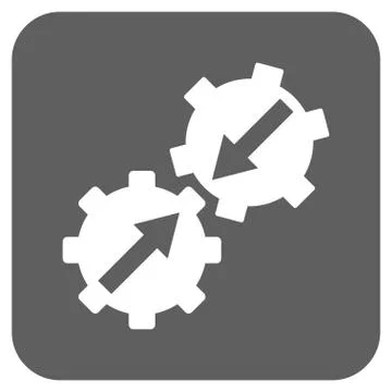 Gear Integration Flat Squared Glyph Icon イラスト素材