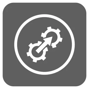 Gear Integration Flat Squared Vector Icon Stock Illustration