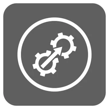 Gear Integration Flat Squared Vector Icon Illustrazione stock