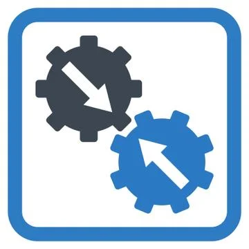 Gear Integration Flat Vector Icon Stock Illustration