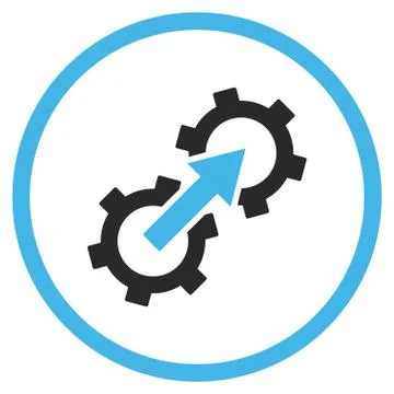 Gear Integration Flat Vector Icon Illustrazione stock