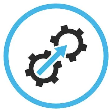 Gear Integration Flat Vector Icon Stock Illustration