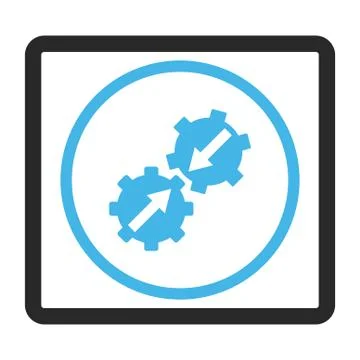 Gear Integration Framed Glyph Icon Stock Illustration