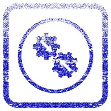 Gear Integration Framed Textured Icon Illustrazione stock