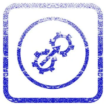 Gear Integration Framed Textured Icon Stock-Illustration