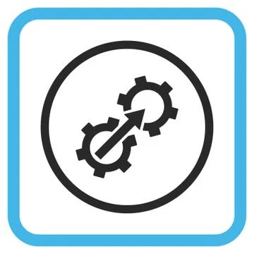 Gear Integration Glyph Icon In a Frame Stock Illustration