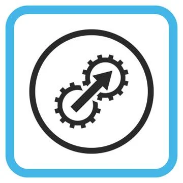 Gear Integration Glyph Icon In a Frame Illustrazione stock