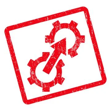 Gear Integration Icon Rubber Stamp 스톡 일러스트