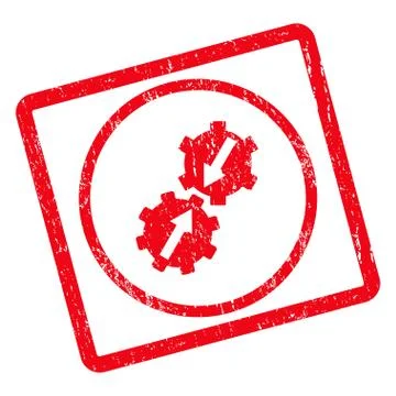 Gear Integration Icon Rubber Stamp Stock Illustration
