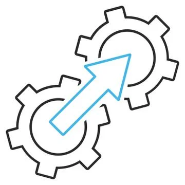 Gear Integration Outline Vector Icon 스톡 일러스트