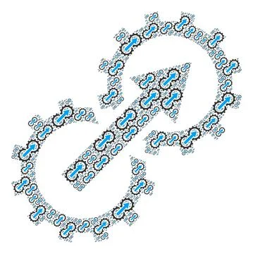 Gear Integration Recursion Collage of Itself Items Illustrazione stock