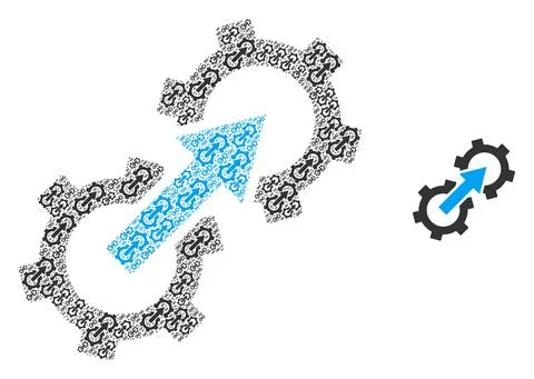 Gear Integration Recursive Icon Composition Illustrazione stock