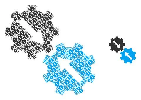 Gear Integration Recursive Icon Mosaic Stock-Illustration
