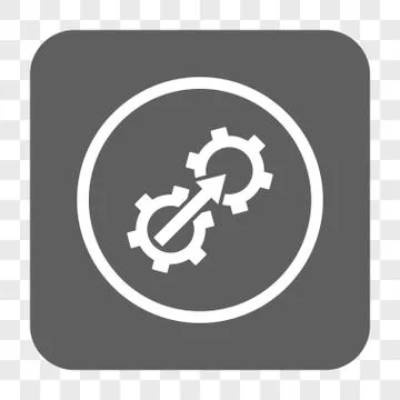 Gear Integration Rounded Square Button 스톡 일러스트