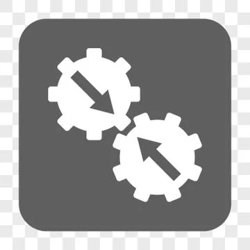 Gear Integration Rounded Square Button 스톡 일러스트