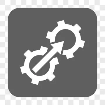 Gear Integration Rounded Square Button Illustrazione stock