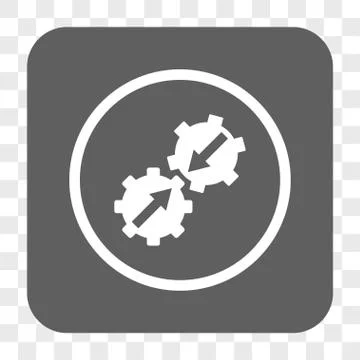 Gear Integration Rounded Square Button Stock Illustration