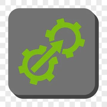 Gear Integration Rounded Square Button Stock Illustration