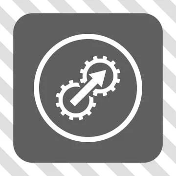 Gear Integration Rounded Square Button Illustrazione stock