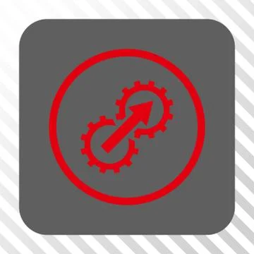 Gear Integration Rounded Square Button Illustrazione stock