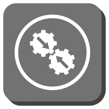 Gear Integration Rounded Square Glyph Icon Illustrazione stock