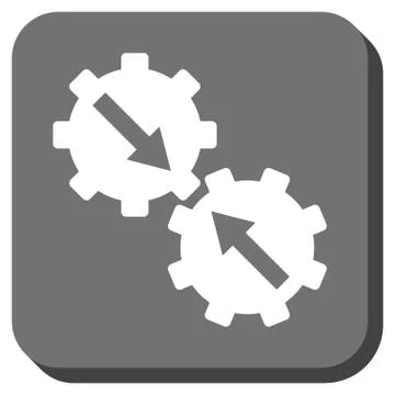 Gear Integration Rounded Square Vector Icon Stock Illustration