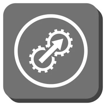 Gear Integration Rounded Square Vector Icon Stock Illustration