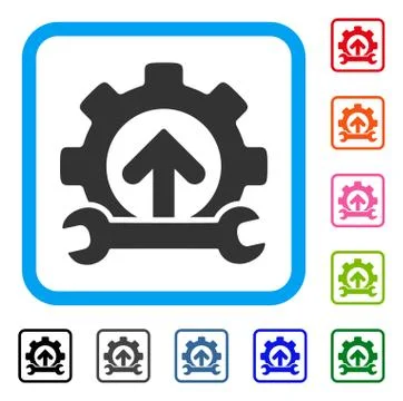 Gear Integration Tools Framed Icon Illustrazione stock