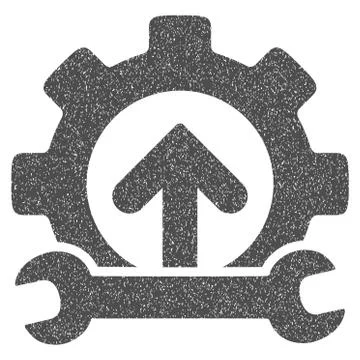Gear Integration Tools Grainy Texture Icon Illustrazione stock