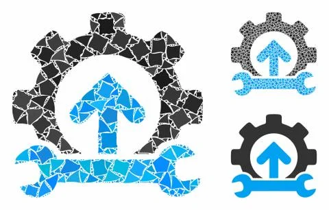 Gear integration tools Mosaic Icon of Rough Elements Stock Illustration