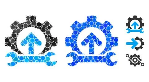 Gear Integration Tools Mosaic Icon of Spheric Items 스톡 일러스트
