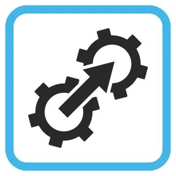 Gear Integration Vector Icon In a Frame Stock Illustration