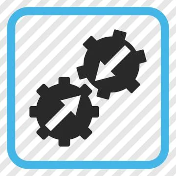 Gear Integration Vector Icon In a Frame 스톡 일러스트