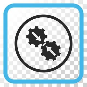 Gear Integration Vector Icon In a Frame Stock Illustration