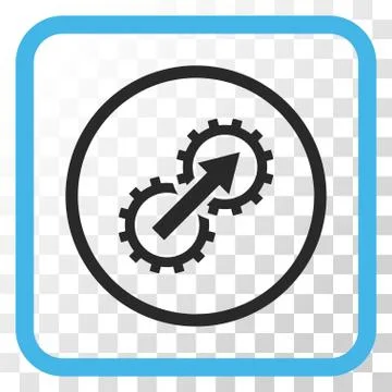 Gear Integration Vector Icon In a Frame Stock Illustration