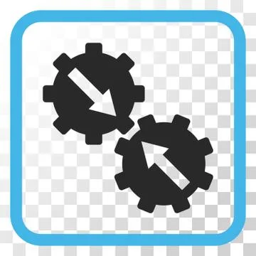 Gear Integration Vector Icon In a Frame Stock Illustration