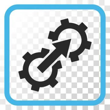 Gear Integration Vector Icon In a Frame Illustrazione stock