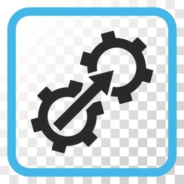 Gear Integration Vector Icon In a Frame Illustrazione stock