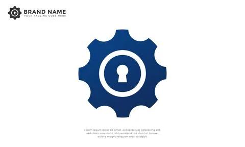 Gear keyhole logo Stock Illustration