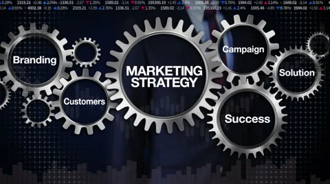Gear keyword, Branding, Solution,Campaign, Businessman 'Marketing Strategy' Stock Footage