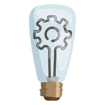 Gear lamp vector illustration concept isolated design innovation bulb light Stock Illustration