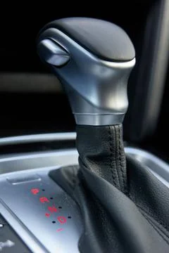 Gear lever of an automatic car Stock Photos