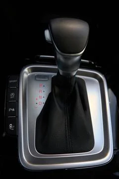 Gear lever of an automatic car Stock Photos
