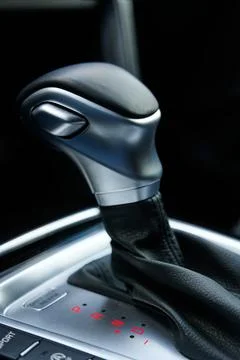 Gear lever of an automatic car Stock Photos