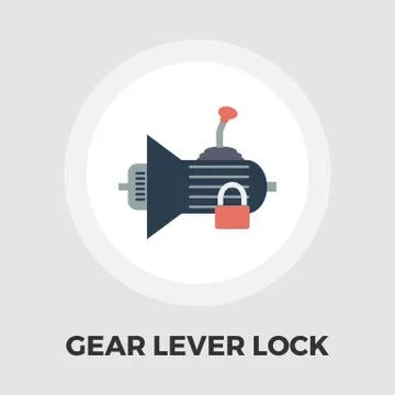 Gear lever lock flat icon Stock Illustration