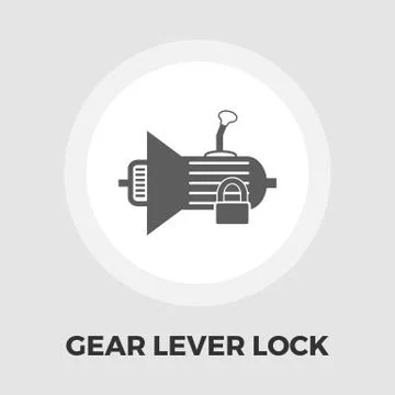 Gear lever lock flat icon Stock Illustration