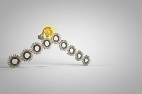 Gear with a light bulb. Stock-Illustration