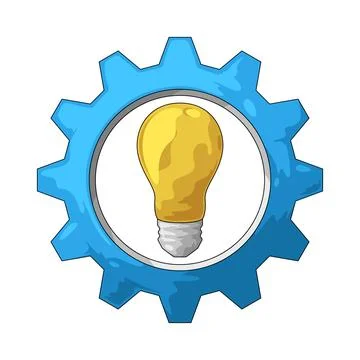 Gear with Light Bulb illustration 스톡 일러스트