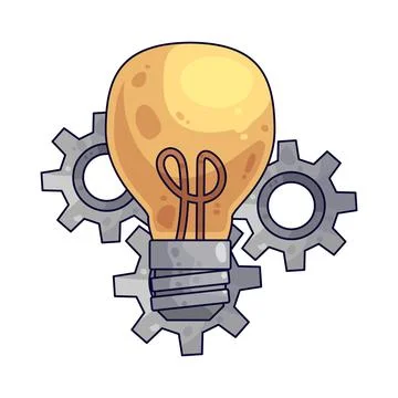 Gear with Light Bulb illustration 스톡 일러스트